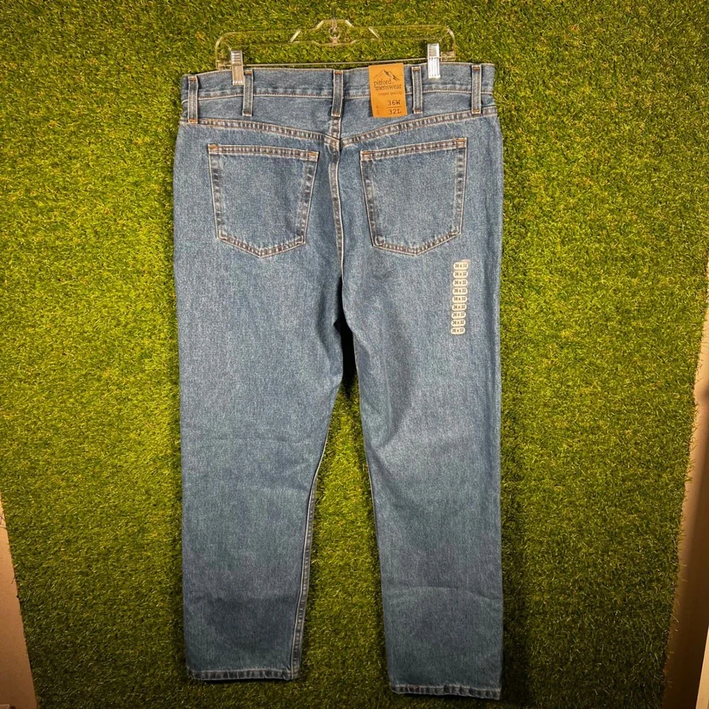 George Mens‎ Regular Fit Jeans 36x32 Medium Wash Blue 100% Cotton GM08464 NEW